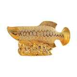 Maxbell Creative Fish Statue Ceramic Porcelain Figurine for Cabinet Bookshelf Decor L