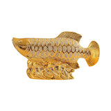 Maxbell Creative Fish Statue Ceramic Porcelain Figurine for Cabinet Bookshelf Decor L