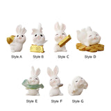 Maxbell Lovely Rabbit Ornament Statue Handmade Resin for Window Living Room Desktop Style A