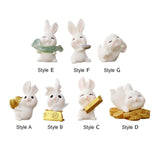 Maxbell Lovely Rabbit Ornament Statue Handmade Resin for Window Living Room Desktop Style A