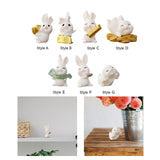 Maxbell Lovely Rabbit Ornament Statue Handmade Resin for Window Living Room Desktop Style A