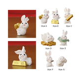 Maxbell Lovely Rabbit Ornament Statue Handmade Resin for Window Living Room Desktop Style A