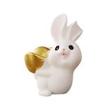 Maxbell Lovely Rabbit Ornament Statue Handmade Resin for Window Living Room Desktop Style A