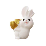 Maxbell Lovely Rabbit Ornament Statue Handmade Resin for Window Living Room Desktop Style A