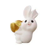 Maxbell Lovely Rabbit Ornament Statue Handmade Resin for Window Living Room Desktop Style A