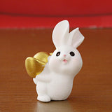 Maxbell Lovely Rabbit Ornament Statue Handmade Resin for Window Living Room Desktop Style A