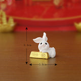 Maxbell Lovely Rabbit Ornament Statue Handmade Resin for Window Living Room Desktop Style B