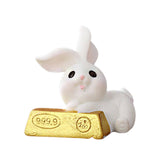 Maxbell Lovely Rabbit Ornament Statue Handmade Resin for Window Living Room Desktop Style B