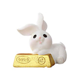 Maxbell Lovely Rabbit Ornament Statue Handmade Resin for Window Living Room Desktop Style B