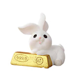 Maxbell Lovely Rabbit Ornament Statue Handmade Resin for Window Living Room Desktop Style B