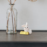 Maxbell Lovely Rabbit Ornament Statue Handmade Resin for Window Living Room Desktop Style B