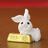 Maxbell Lovely Rabbit Ornament Statue Handmade Resin for Window Living Room Desktop Style B