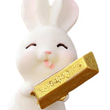 Maxbell Lovely Rabbit Ornament Statue Handmade Resin for Window Living Room Desktop Style C