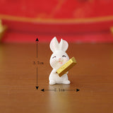 Maxbell Lovely Rabbit Ornament Statue Handmade Resin for Window Living Room Desktop Style C
