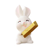 Maxbell Lovely Rabbit Ornament Statue Handmade Resin for Window Living Room Desktop Style C