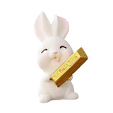 Maxbell Lovely Rabbit Ornament Statue Handmade Resin for Window Living Room Desktop Style C