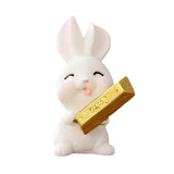 Maxbell Lovely Rabbit Ornament Statue Handmade Resin for Window Living Room Desktop Style C