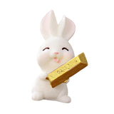 Maxbell Lovely Rabbit Ornament Statue Handmade Resin for Window Living Room Desktop Style C