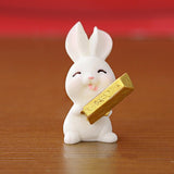Maxbell Lovely Rabbit Ornament Statue Handmade Resin for Window Living Room Desktop Style C