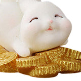 Maxbell Lovely Rabbit Ornament Statue Handmade Resin for Window Living Room Desktop Style D