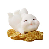 Maxbell Lovely Rabbit Ornament Statue Handmade Resin for Window Living Room Desktop Style D