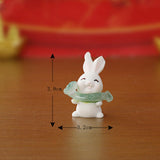 Maxbell Lovely Rabbit Ornament Statue Handmade Resin for Window Living Room Desktop Style E