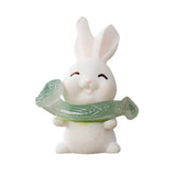Maxbell Lovely Rabbit Ornament Statue Handmade Resin for Window Living Room Desktop Style E