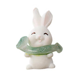 Maxbell Lovely Rabbit Ornament Statue Handmade Resin for Window Living Room Desktop Style E