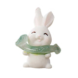 Maxbell Lovely Rabbit Ornament Statue Handmade Resin for Window Living Room Desktop Style E