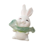 Maxbell Lovely Rabbit Ornament Statue Handmade Resin for Window Living Room Desktop Style E