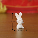 Maxbell Lovely Rabbit Ornament Statue Handmade Resin for Window Living Room Desktop Style F