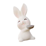Maxbell Lovely Rabbit Ornament Statue Handmade Resin for Window Living Room Desktop Style F