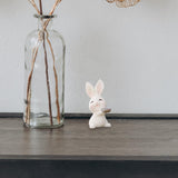 Maxbell Lovely Rabbit Ornament Statue Handmade Resin for Window Living Room Desktop Style F