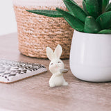 Maxbell Lovely Rabbit Ornament Statue Handmade Resin for Window Living Room Desktop Style F