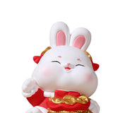 Maxbell Unbreakable Money Box Animal Bunny Figurines Rabbit Piggy Bank for Toddler with Headdress