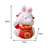 Maxbell Unbreakable Money Box Animal Bunny Figurines Rabbit Piggy Bank for Toddler with Headdress