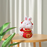 Maxbell Unbreakable Money Box Animal Bunny Figurines Rabbit Piggy Bank for Toddler with Headdress