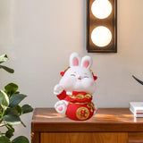 Maxbell Unbreakable Money Box Animal Bunny Figurines Rabbit Piggy Bank for Toddler with Headdress