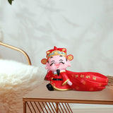 Maxbell God of Wealth Statue Storage Bowl Resin Mythological Figurine Sculpture StyleC