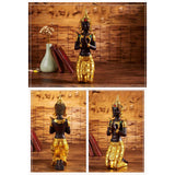 Maxbell Antique Kneeling Buddha Statue Sculpture living Room Gift Style A