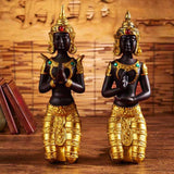 Maxbell Antique Kneeling Buddha Statue Sculpture living Room Gift Style A