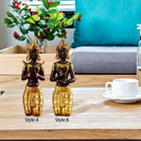 Maxbell Antique Kneeling Buddha Statue Sculpture living Room Gift Style A