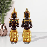 Maxbell Antique Kneeling Buddha Statue Sculpture living Room Gift Style A