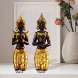 Maxbell Antique Kneeling Buddha Statue Sculpture living Room Gift Style A