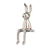 Maxbell Modern Ceramic Rabbit Statue Artwork Electroplated Ornament Bunny Figurine Argent