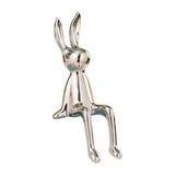 Maxbell Modern Ceramic Rabbit Statue Artwork Electroplated Ornament Bunny Figurine Argent