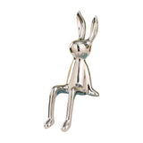 Maxbell Modern Ceramic Rabbit Statue Artwork Electroplated Ornament Bunny Figurine Argent