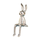 Maxbell Modern Ceramic Rabbit Statue Artwork Electroplated Ornament Bunny Figurine Argent
