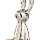 Maxbell Modern Ceramic Rabbit Statue Artwork Electroplated Ornament Bunny Figurine Argent