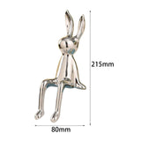 Maxbell Modern Ceramic Rabbit Statue Artwork Electroplated Ornament Bunny Figurine Argent